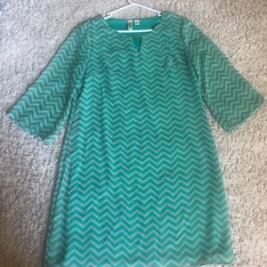 Green Chevron Dress